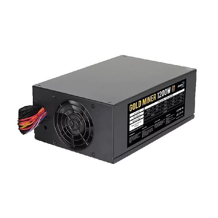 Блок питания Aerocool ATX 1200W GOLD MINER 1200W 80+ gold APFC 80mm fan 4xSATA RTL