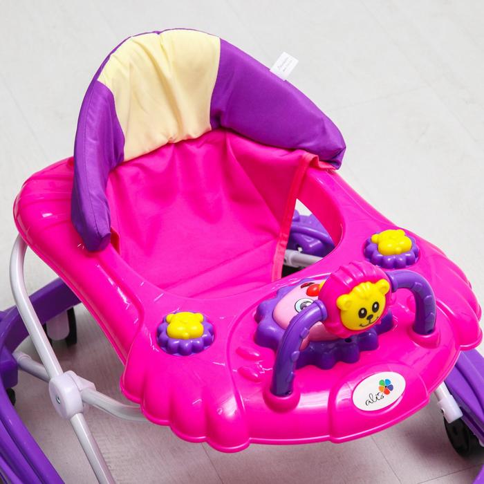 Ходунки «Львёнок», звуковые эффекты, цвет розовый - фото 798031096
