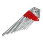 Набор ключей Matrix 12306, имбусовые, TORX, 9 шт, T10-T50, CrV, удлиненные 3803060 - фото 80526