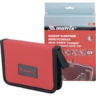 Набор ключей Matrix 12314, имбусовые, HEX-TORX, 18 шт, HEX 1,5–10 мм, T10-T50, CrV, короткие 3803062 Набор ключей Matrix 12314, имбусовые, HEX-TORX, 18 шт, HEX 1,5–10 мм, T10-T50, CrV, короткие 3803062