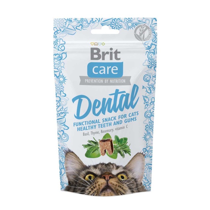 Лакомство Brit Care Dental для кошек, для очистки зубов, 50 г