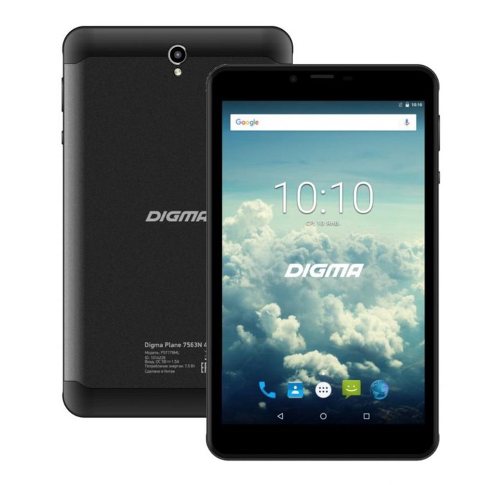 Планшет Digma Plane 7563N 4G MTK8735V 1Gb/16Gb 7&quot; 1280x800 LTE Android 7.0 2Mp/0.3Mp черный   384412