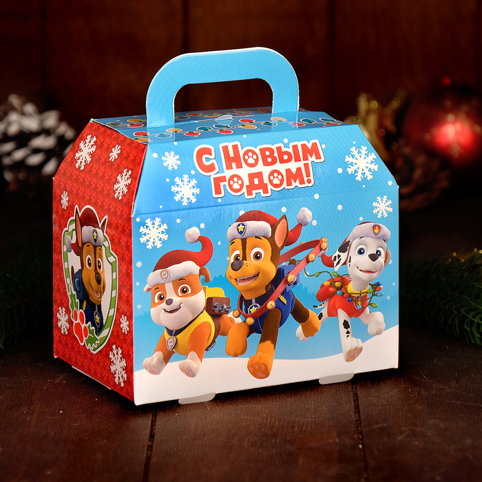 Коробка складная PAW PATROL &quot;С Новым годом!&quot;, 15 х 13 х 10 см