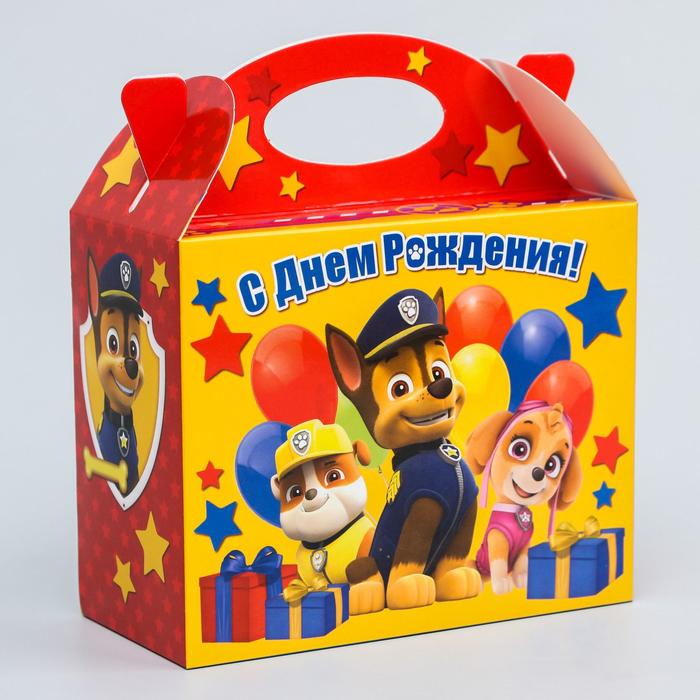 Коробка складная PAW PATROL &quot;С Днём Рождения&quot;, 15 х 12 х 7 см