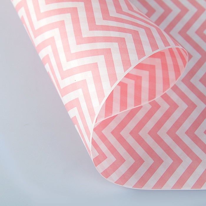 Бумага упаковочная крафт "ЗигЗаг розовый", 0,5 х 10 м, 70 г/м² /м2