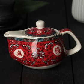 Чайник заварочный «Лотос», 200 мл, с металлическим ситом, цвет красный
