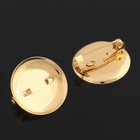 Pin brooch with round base SM-367 (set of 5pcs) 20 mm, color gold