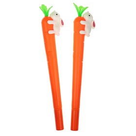 Ручка гелевая-прикол "Морковь с зайкой"