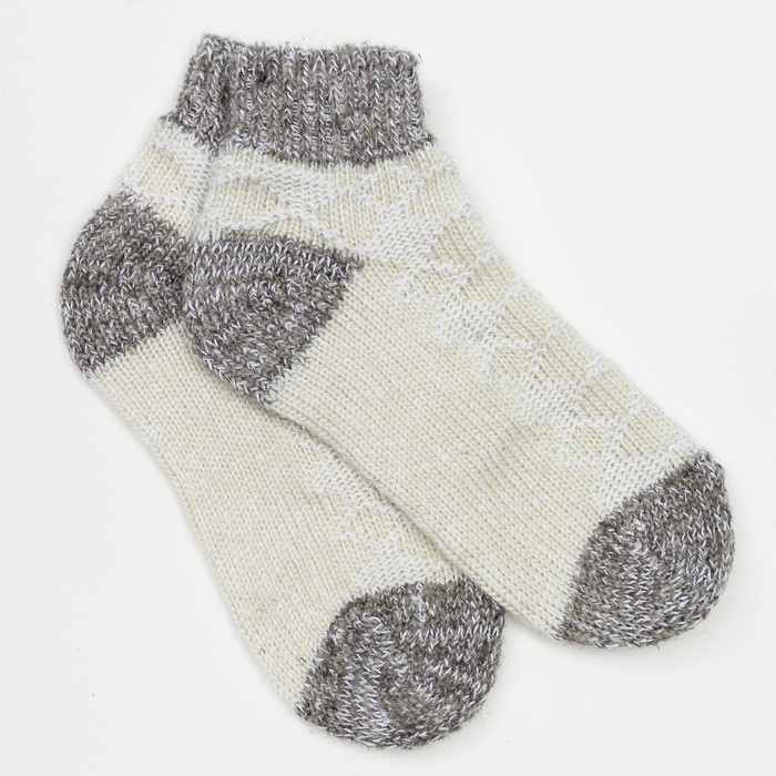 Носки детские укороченные цвет белый/серый, размер 18-20