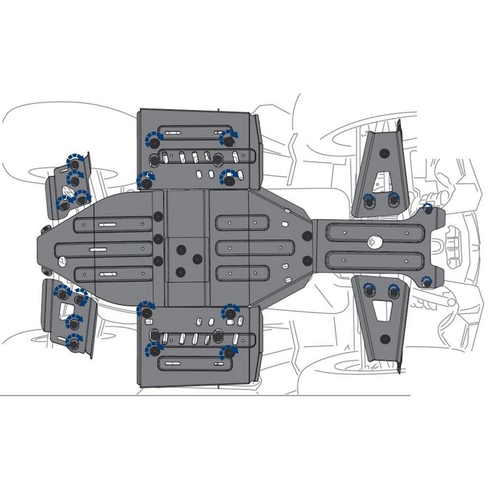 Комплект защит днища Rival для Polaris Sportsman XP 1000  2016-, 444.7439.1