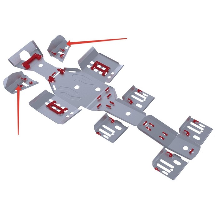 Защита передних рычагов Rival Polaris Sportsman 6*6 800 EFI BIG BOSS 2011-14, 4.7411.1-5