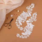 Sew-on appliques "Leitza", 23 × 9 cm, color white Sew-on appliques "Leitza", 23 × 9 cm, color white