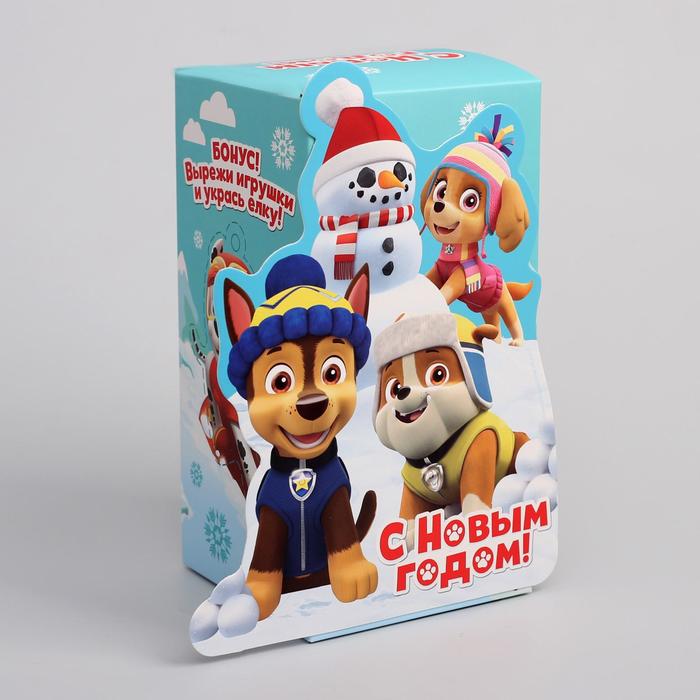 Коробка складная PAW PATROL &quot;С Новым Годом&quot;, 10 х 10 х 20 см