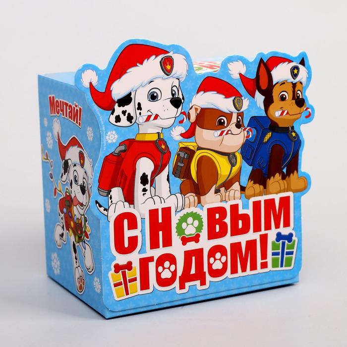 Коробка складная PAW PATROL &quot;С новым годом. Мечтай, 11 х 11 х 8 см