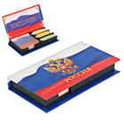 Бумажный блок в пластиковом футляре "Россия": 100 листов и 3 набора стикеров - фото 6802373