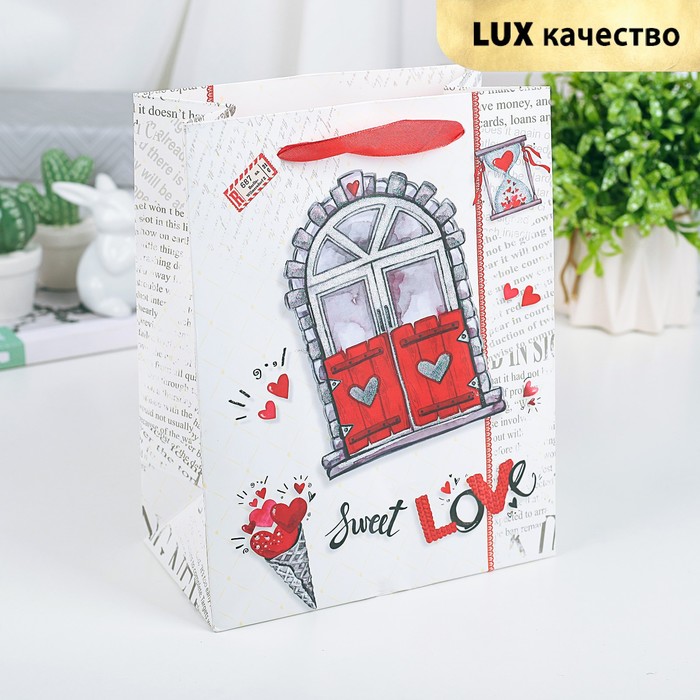 Love lux. Пакет ламинированный "любовь", Люкс, 18 х 8 х 23 см. Пакет Люкс.