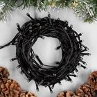 Гирлянда «Нить» 10 м, IP20, тёмная нить, 100 LED, свечение тёплое белое, 8 режимов, 220 В 3556789