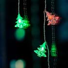 Гирлянда «Бахрома» 1.8 × 0.5 м с насадками «Ёлки», IP20, прозрачная нить, 48 LED, свечение мульти (RG/RB), мигание, 220 В 3556864