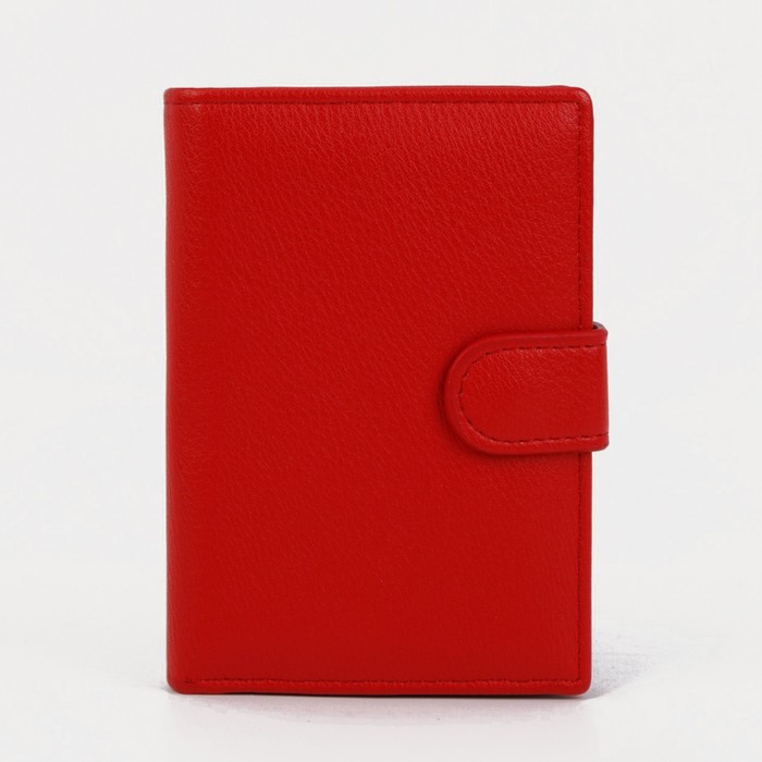 Обложка для автодокументов и паспорта, отдел для купюр, карманы для карт, отдел для монет, цвет красный - фото 5063747