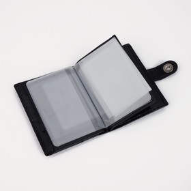 Обложка для автодокументов и паспорта, отдел для купюр, карманы для карт, отдел для монет, цвет чёрный - фото 7306293