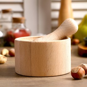 Ступка с пестиком круглая,  D=10см,  6,5см