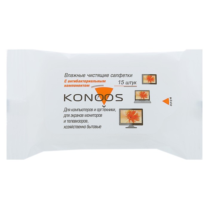 Салфетки для ЖК-экранов Konoos KSN-15 в мягкой пачке