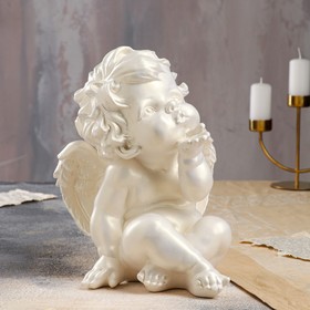 Статуэтка "Ангел поцелуй", перламутровая, 28 см