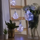 Гирлянда "Нить" с насадками "Лампочки" 2 м, 6 х10 см, 100 LED-12V, адаптер в комплекте, свечение белое