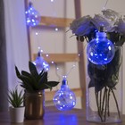 Гирлянда "Нить" с насадками "Лампочки" 2 м, 6 х10 см, 100 LED-12V, адаптер в комплекте, свечение синее