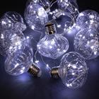 Гирлянда "Нить" с насадками "Фонарики" 10 шт, 100 LED-12V, адаптер в комплекте, свечение белое