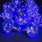 Гирлянда "Нить" с насадками "Фонарики" 10 шт, 100 LED-12V, адаптер в комплекте, свечение синее
