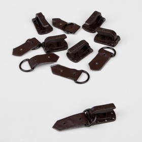 Крючки пластиковые для верхней одежды, 5 × 1,5 см, 6 шт, цвет коричневый