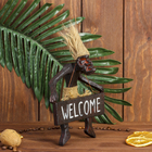Сувенир дерево табличка "Абориген Welcome" 18х16х8 см - фото 5163740