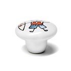 Ручка-кнопка Ceramics KID 045, керамическая, белая с принтом - фото 7241748