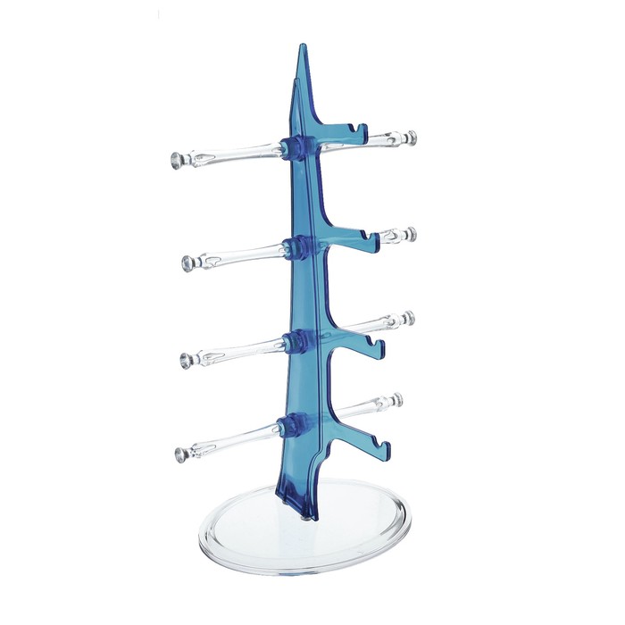 Подставка под очки 4 места, настольная 16*18,3*30, цвет синий