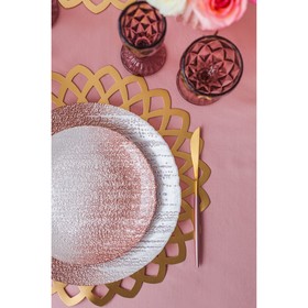 Набор столовых приборов, Magistro «Фолк», 4 предмета, цвет золото, розовая ручка - фото 8494693