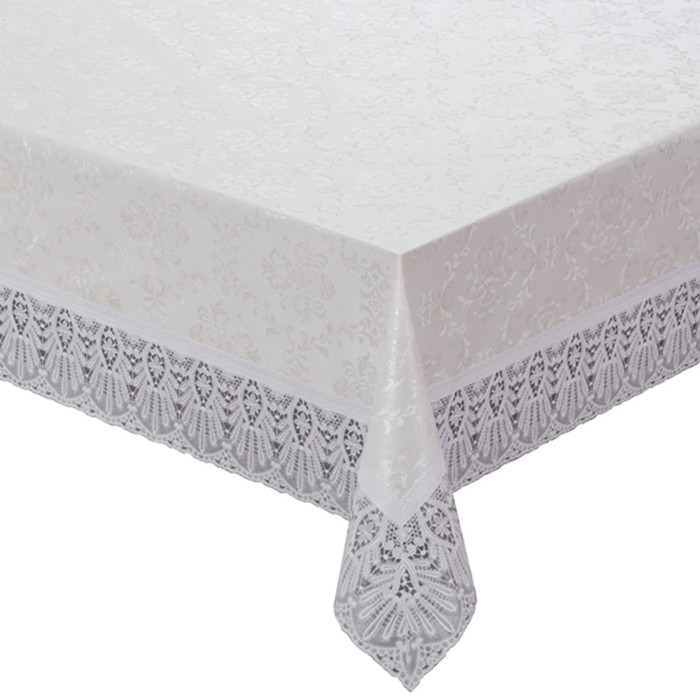 Готовая скатерть &quot;Meiwa&quot; FPLUS-DAMASK AZ WH круг 152 см, цвет белый