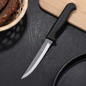Нож кухонный Труд Вача «Элегант», овощной, лезвие 11 см, с пластиковой ручкой, цвет чёрный