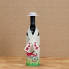 Одежда на бутылку «Дама», чехол, шарфик, шляпка, ручная работа Одежда на бутылку «Дама», чехол, шарфик, шляпка, ручная работа