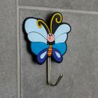 Крючок на липучке «Бабочка», цвет синий - фото 8496445
