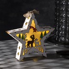 Фигура светодиодная деревянная «Звезда Олени», 19х19х4 см, AАAх2 (не в комплекте), 5 LED, свечение белое - фото 8496991