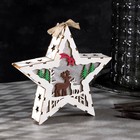 Фигура светодиодная деревянная «Звезда Олени», 19х19х4 см, AАAх2 (не в комплекте), 5 LED, свечение белое - фото 8496992