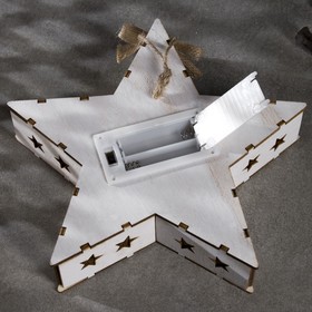 Фигура светодиодная деревянная «Звезда Олени», 19х19х4 см, AАAх2 (не в комплекте), 5 LED, свечение белое - фото 8496993