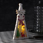 Figure wooden "Tree Deer in scarf", 29х13х3 cm 2*AA (no set). 5 LED, white