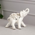 Статуэтка "Слон", белая, лепка, керамика, 19 см - фото 6367254