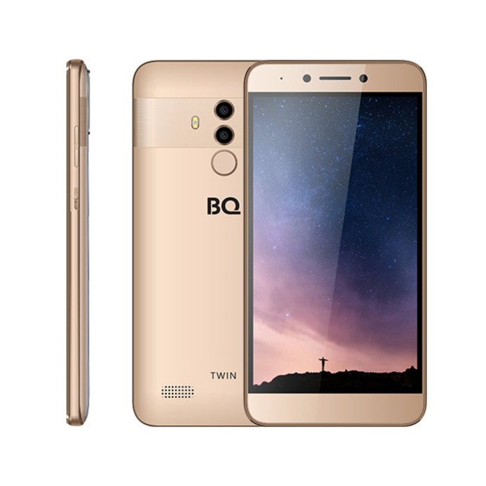 Смартфон BQ S-5516L Twin Gold 5,5&quot;IPS,1920*1080,16Gb,2GbRAM,13+8+2Mp,FaceID