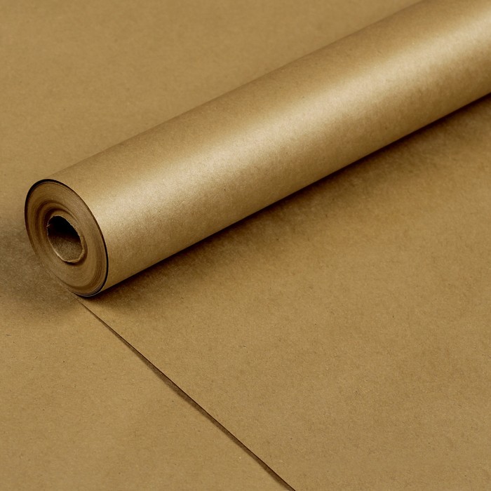 Бумага упаковочная крафт "Золотая", 2-х сторонняя, 0,7 х 10 м, 70 г/м²