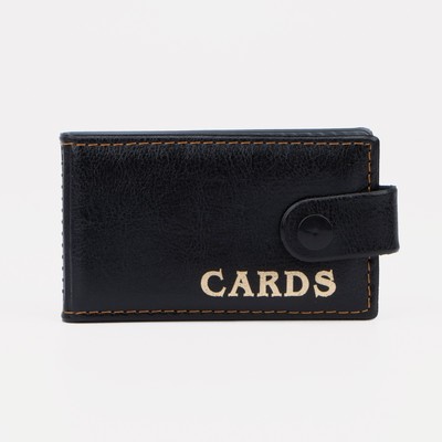 Business card holder horizontal button, 1 row, 18 cardholders, color black