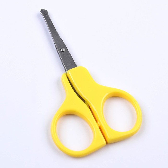 Ножницы детские маникюрные,от 0 мес., цвет жёлтый