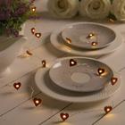 НИТЬ, 2 м, "Роса", с насад, "Сердце красное", LED-20-3V, 2*АА (не в компл), фиксинг, Т/БЕЛЫЙ
